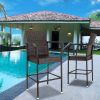 2pcs High Bar Chair Brown Gradient