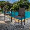 2pcs High Bar Chair Brown Gradient