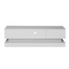 51.18inch WHITE morden TV Stand with LED Lights; high glossy front TV Cabinet; can be assembled in Lounge Room; Living Room or Bedroom; color:WHITE
