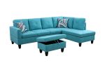 Green Flannel Living Room Sofa Set