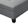 Sectional Sofa Set for Living Room with Right Hand Chaise Lounge and Storage Ottoman (Grey)