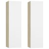 TV Cabinets 2 pcs White and Sonoma Oak 12"x11.8"x43.3" Engineered Wood
