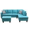 Green Flannel Living Room Sofa Set