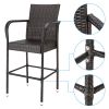 2pcs High Bar Chair Brown Gradient
