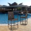 2pcs High Bar Chair Brown Gradient