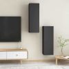 TV Cabinets 2 pcs Gray 12"x11.8"x35.4" Engineered Wood