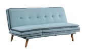 ACME Savilla Adjustable Sofa, Blue Linen & Oak Finish 57162