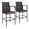 2pcs High Bar Chair Brown Gradient