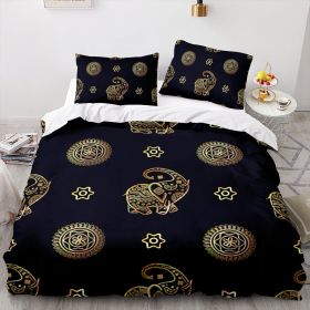 Elephant Series Three-piece Quilt Cover (Option: Style9-135x200cm)