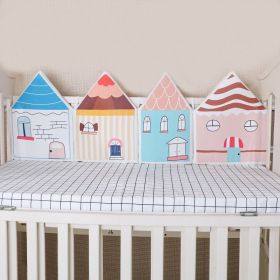 Crib Four-piece Set Bed Fence (Option: Color Four Pieces)