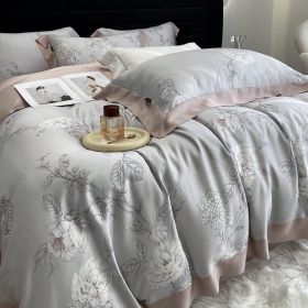 Lyocell Fiber Four-piece Plant Flower Quilt Cover (Option: Flying Dream-1.8m)